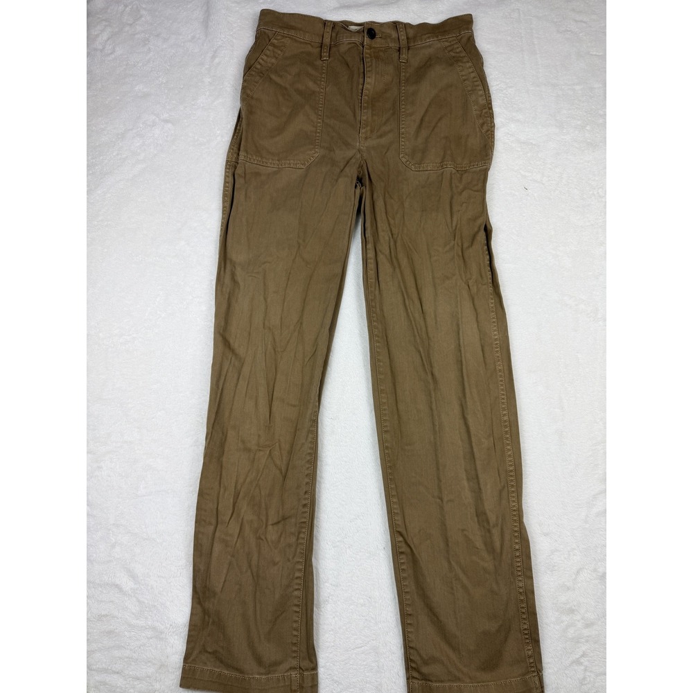 Madewell Tall 28 Khaki Brown Herringbone Utility Pants NC543